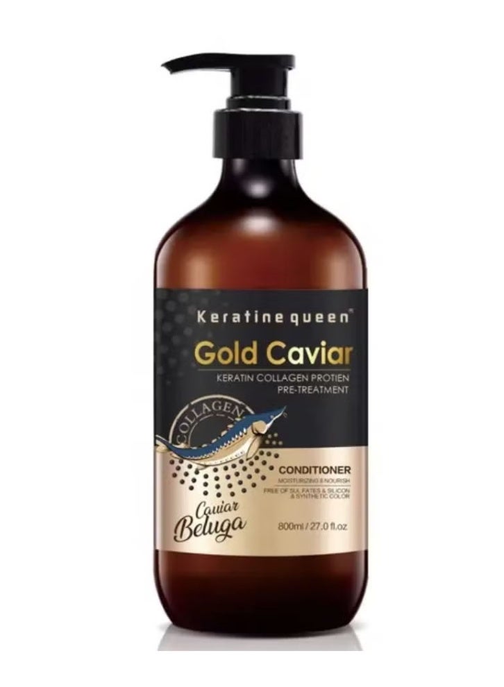 بلسم جولد كافيار كيراتين كولاجين بروتين معالج مسبقًا 800 مل