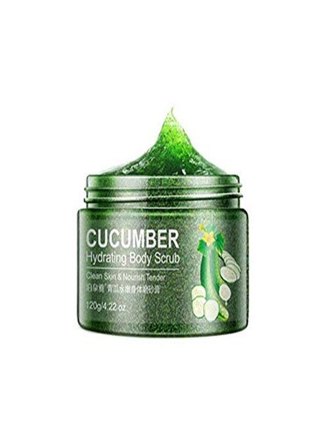 BIOAQUA Body Scrub Shea Butter Almond Cucumber Strong Moisturizing Hydrating Cleaning Skin Long Lasting Nourishment Smoothing Essence (CUCUMBER)