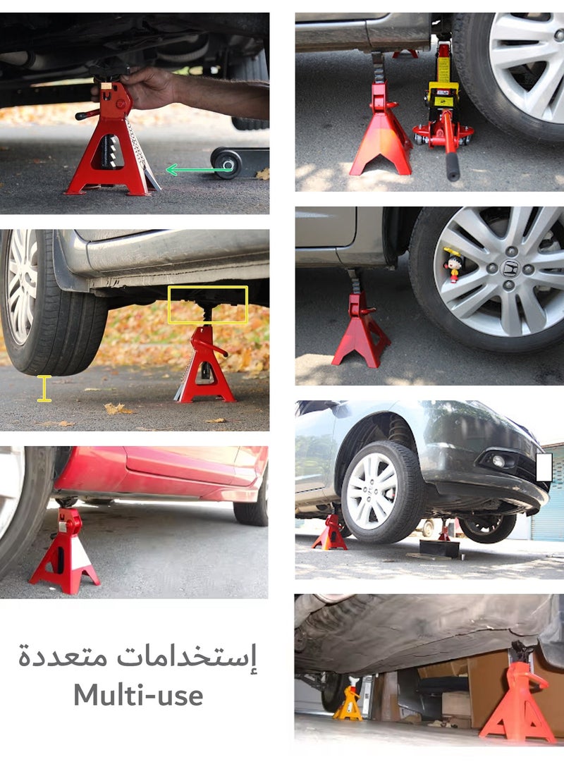 2 Piece Pair 3 Ton Heavy Duty Adjustable Jack Stand