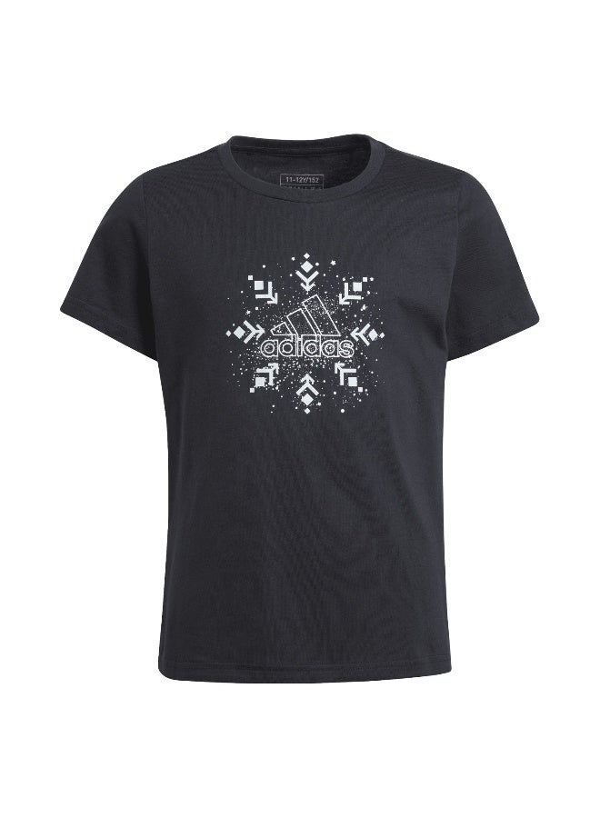 Adidas Xpress Glam Black Training T-Shirts 7-8Y - Image 1