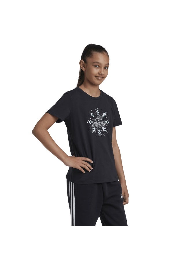 Adidas Xpress Glam Black Training T-Shirts 7-8Y - Image 3