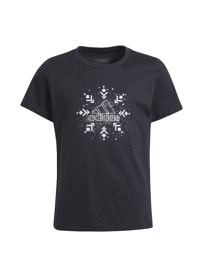 Adidas Xpress Glam Black Training T-Shirts 7-8Y - Image 2