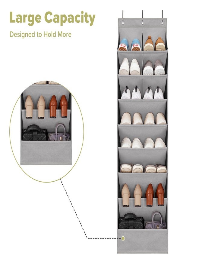 STORAGEIDEAS 2 Pack Minimalist Grey Over the Door Shoe Organizer with 10 Pockets, Hanging Closet Storage Rack for Shoes, Sneakers, Accessories - Image 3