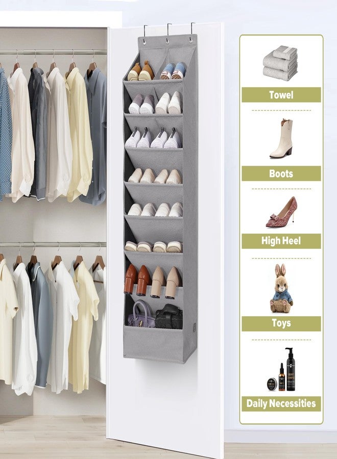 STORAGEIDEAS 2 Pack Minimalist Grey Over the Door Shoe Organizer with 10 Pockets, Hanging Closet Storage Rack for Shoes, Sneakers, Accessories - Image 4