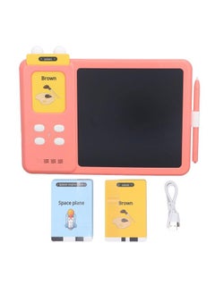 نيبمينينت Talking Flash Cards Writing Tablet Early Educational LCD Drawing Board Pad Toy for Children Pink  - Image 1