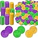 Fullive 120 PCS Mardi Gras Decorations 14 in Plastic Gold Coins Purple Gold Green Mardi Gras Coins Fake Coins Mardi Gras Tokens Mardi Gras Party Supplies Costume Accessories for Parade Maskquerade - Image 2