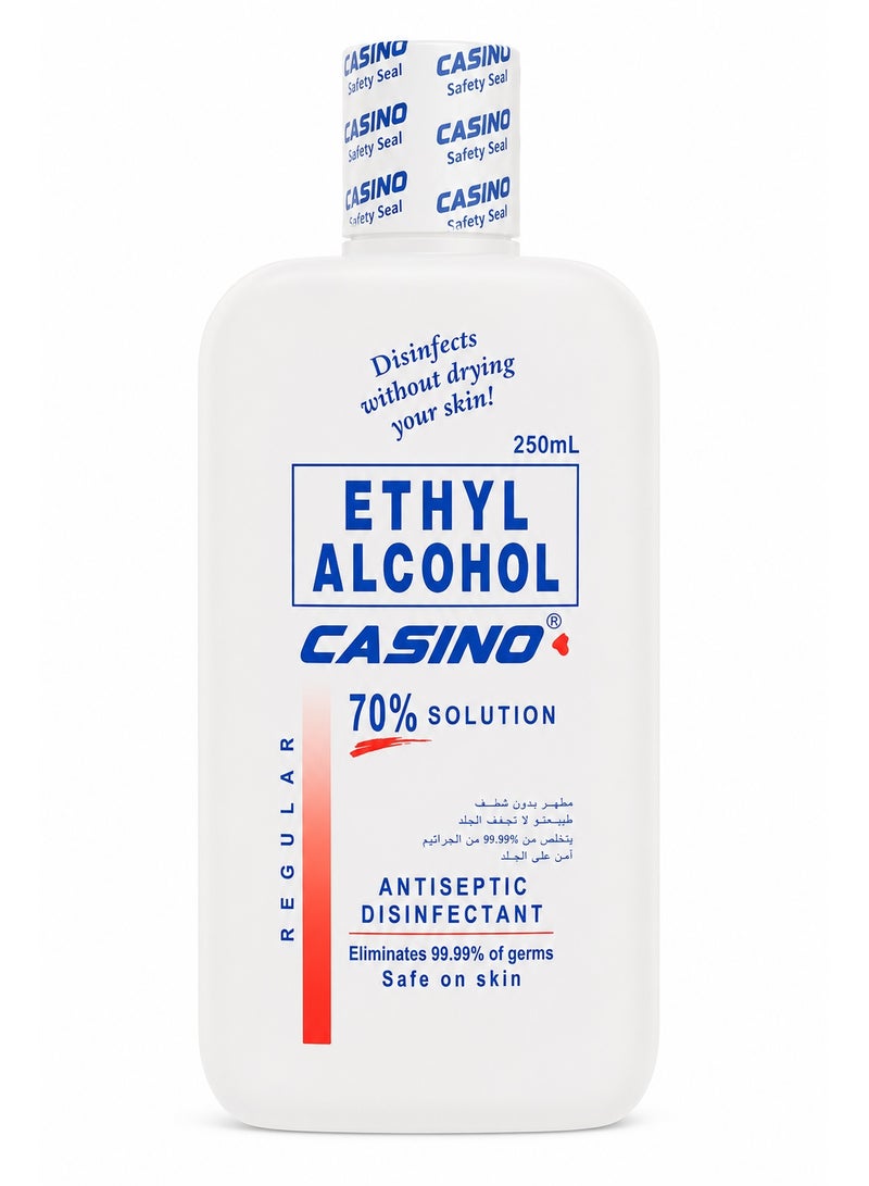 Casino Ethyl Alcohol 70% Solution Antiseptic Disinfectant for Skin & Everyday Use – 250ml - Image 1