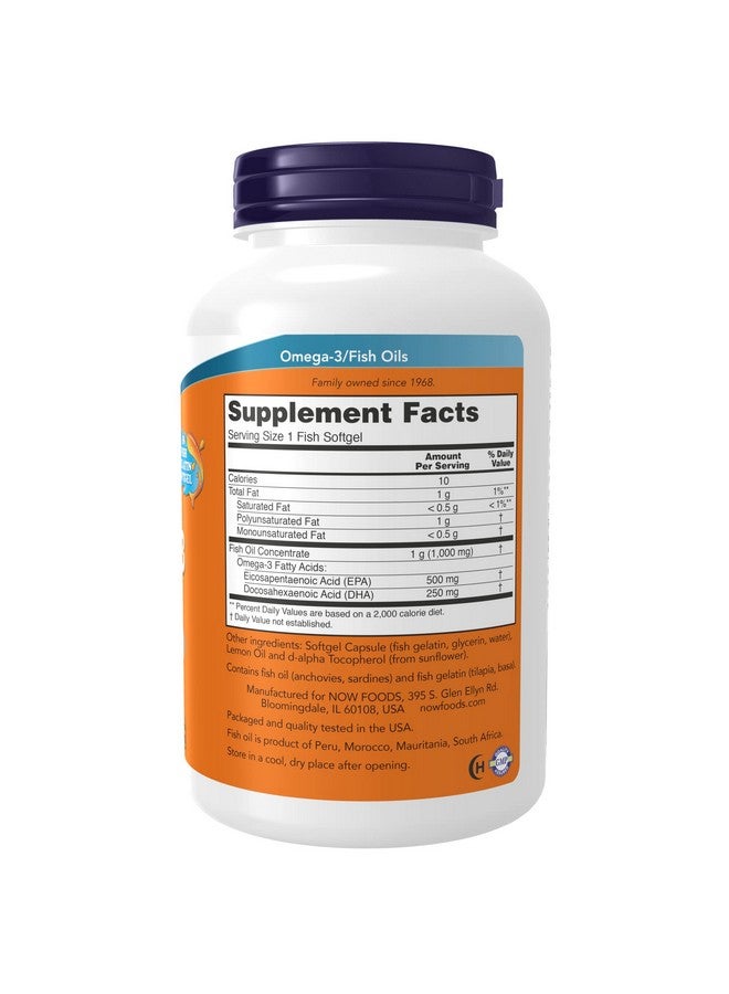 now Supplements Ultra Omega3 500 Epa And 250 Dha Cardiovascular Support* 180Fish Gelatin Softgels - Image 2
