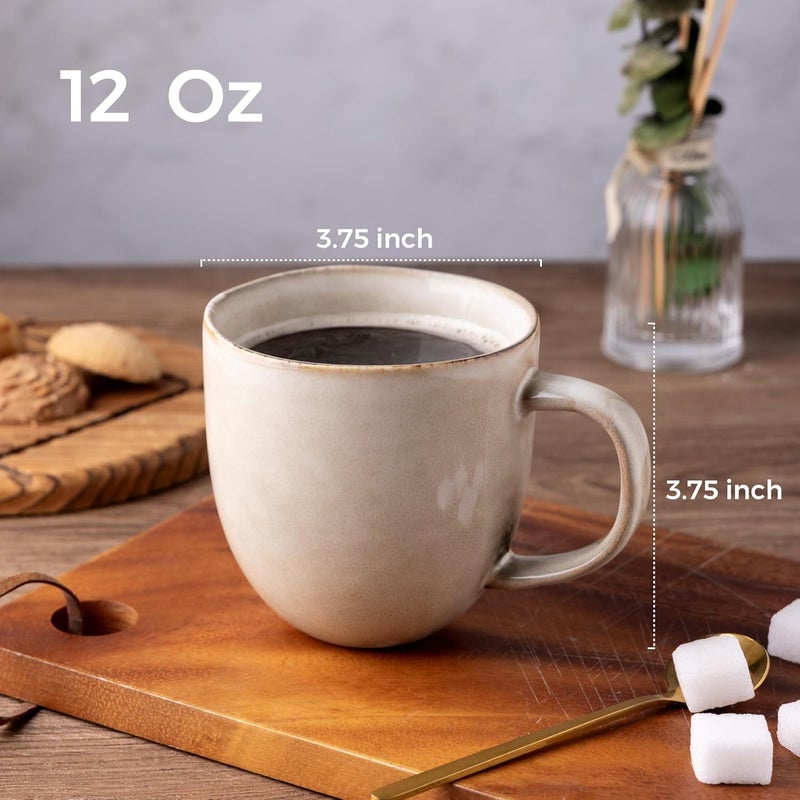 AmorArc 12oz Coffee Mugs, Ceramic Coffee Mugs set of 6 for Man, Woman, Dad, Mom, Modern Coffee Mugs with handle for Latte/Cappuccino/Milk/Cocoa. Dishwasher&Microwave Safe, Cappuccino - Image 2