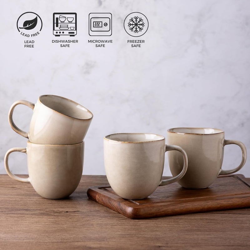 AmorArc 12oz Coffee Mugs, Ceramic Coffee Mugs set of 6 for Man, Woman, Dad, Mom, Modern Coffee Mugs with handle for Latte/Cappuccino/Milk/Cocoa. Dishwasher&Microwave Safe, Cappuccino - Image 5