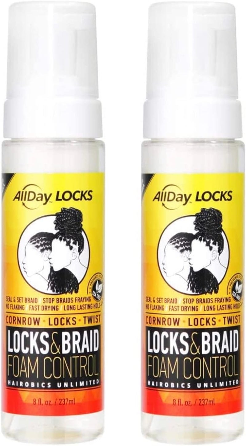 AllDay Locks Braid Foam Long Lasting Mousse for Style Shine No Frizz or Fraying Moisturizes Seals Braids