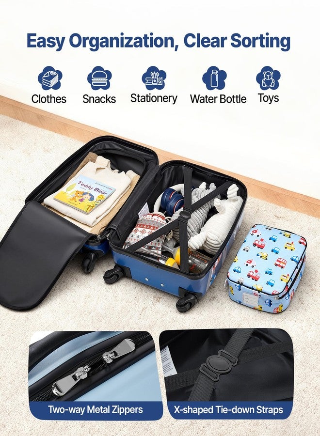 VEVOR Kids Luggage Set, 5 Piece, 18 Inch Hardside Rolling Wheels Suitcase with Backpack & U-shape Pillow, Truck Kids Carry on Luggage Set, Holiday Birthday Gift for Girls Boys, Airline Approved - Image 3