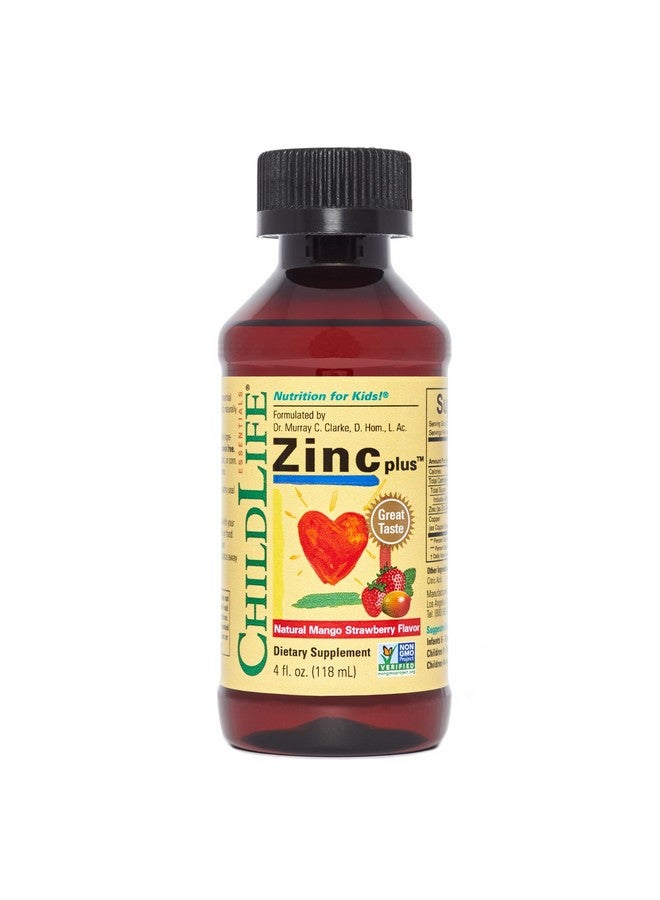 CHILDLIFE ESSENTIALS Liquid Zinc Plus - Zinc for Kids, Zinc Supplements, Zinc Drops, Pure Zinc Liquid, Toddler Zinc, Zinc Gluconate & Copper, Immune Support - Mango Strawberry, 4 Fl Oz (Pack of 1) - Image 1