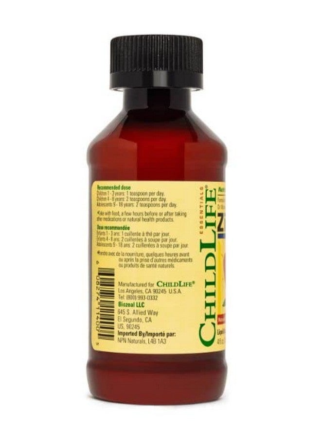 CHILDLIFE ESSENTIALS Liquid Zinc Plus - Zinc for Kids, Zinc Supplements, Zinc Drops, Pure Zinc Liquid, Toddler Zinc, Zinc Gluconate & Copper, Immune Support - Mango Strawberry, 4 Fl Oz (Pack of 1) - Image 2