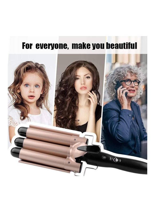 NIBEMINENT 3 Barrel Hair Curling Iron Black/Rose Gold - Image 5