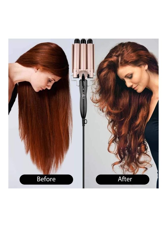 NIBEMINENT 3 Barrel Hair Curling Iron Black/Rose Gold - Image 2