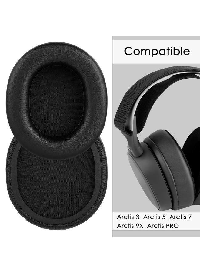 Linkidea Replacement Ear Pads for SteelSeries Arctis Prime Arctis PRO/Arctis 9X/Arctis 7/Arctis 5/Arctis 3 Headphones Ear Cushions, Headset Earpads (Protein Leather/Black) - Image 3