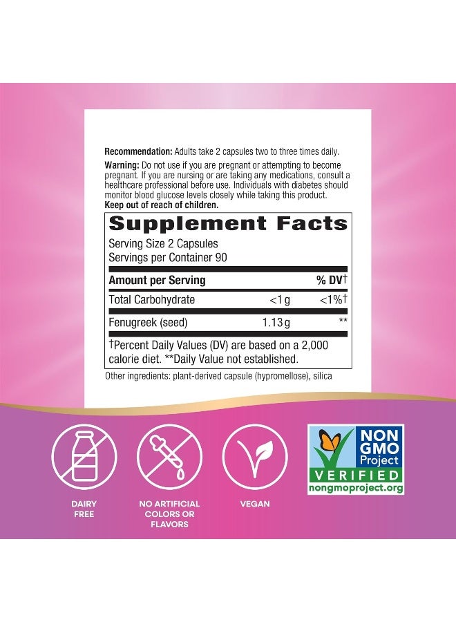 Nature's Way Fenugreek Seed 1130mg, 180 Vegan Capsules, Dietary Supplement - Image 4