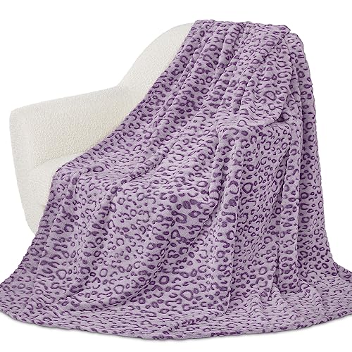 Cute Purple Blanket 50x60 Fuzzy Soft Fleece Blankets Lavender Warm Throw Blankets Gifts Decor for Women Girls Couch Bed Travel Camping
