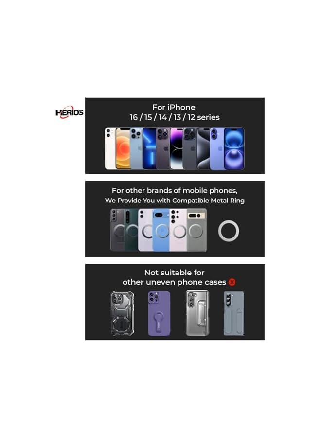 S-TOP Car Mount, [24 Strong Magnet] 360° Rotation Magnetic Phone Holder for Car, Mobile Holder for Car Accessories, Fit for iPhone 16/15/14, Samsung S25/24/23/Z Flip, Extra Magnet Holder Included - Image 3