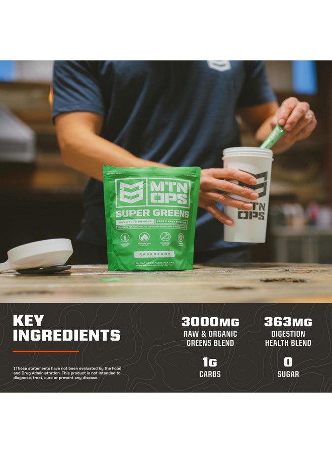 MTN OPS MTN OPS Super Greens Daily Immune Health and Energy Drink Powder - Digestive Health Support Blend Boosted with Chlorophyll-Rich Greens | 30 On-The-Go Packs | Just Add Water  - Image 4