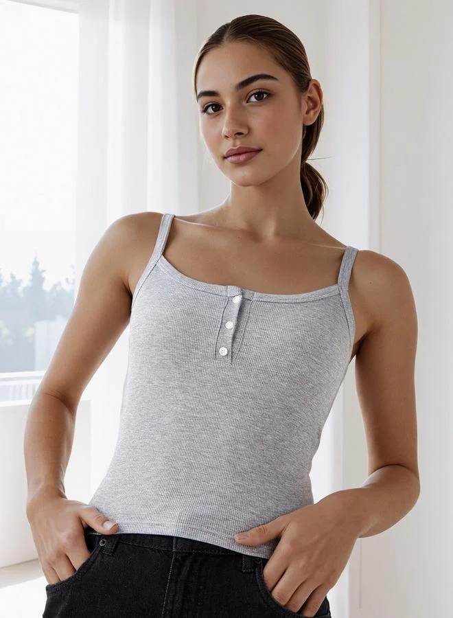 سبلاش فيڤ بلوزة بدون أكمام مضلعة