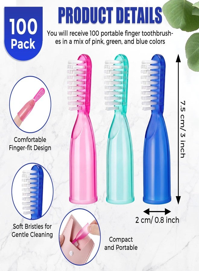 Mifoci 100 Pcs Finger Toothbrushes for Prison Bulk Adults Portable Colorful Short Handle Toothbrush Set Mini Oral Cleaning Brush for Travel, Prison and Mental Institutions Safe Use, Pink, Blue, Green - Image 2