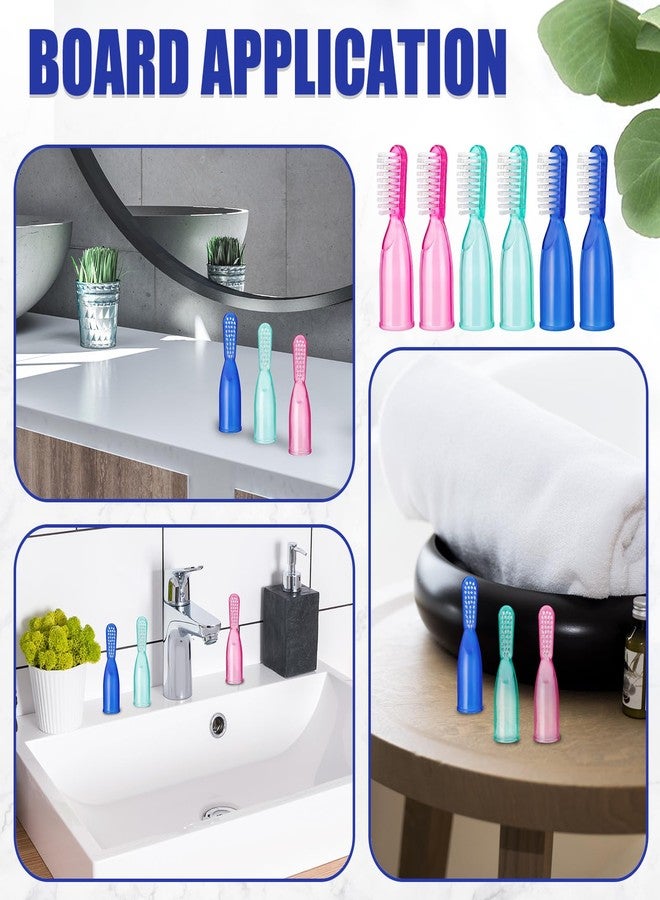 Mifoci 100 Pcs Finger Toothbrushes for Prison Bulk Adults Portable Colorful Short Handle Toothbrush Set Mini Oral Cleaning Brush for Travel, Prison and Mental Institutions Safe Use, Pink, Blue, Green - Image 3