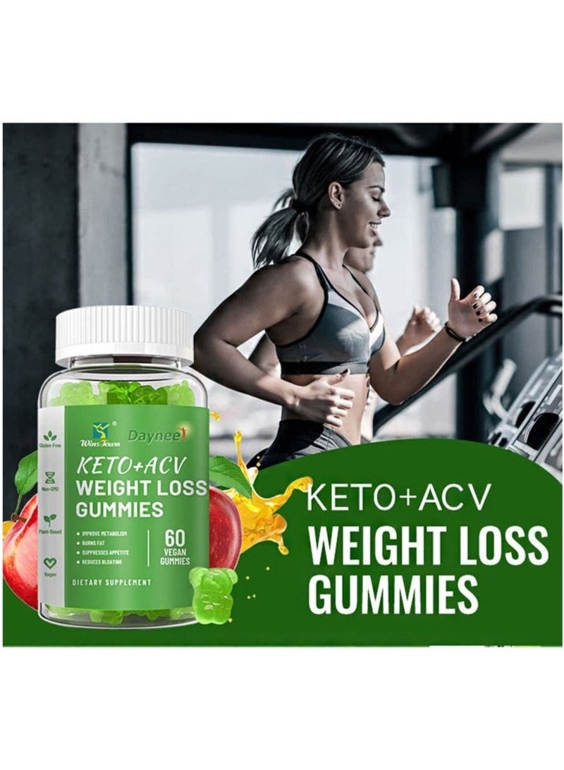 Daynee 60 Vegan Gummies Keto+ACV Weight Loss Gummies，Improve Metabolism Burns FAT，Suppresses Appetite - Image 3