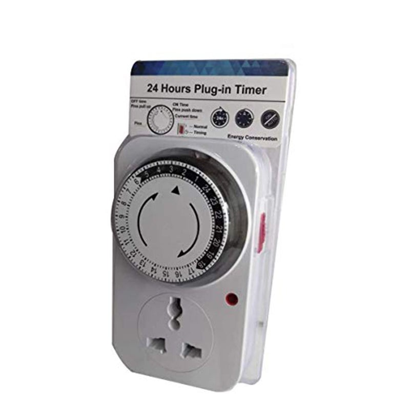 Quick Sense 24-Hour Plug-in Mechanical Timer Switch | Automatic On/Off Switch Timer for Lights, Water Motor, Small Appliances | Energy-Saving Auto Switch with Customizable 30-Minute Intervals ? White - Image 2
