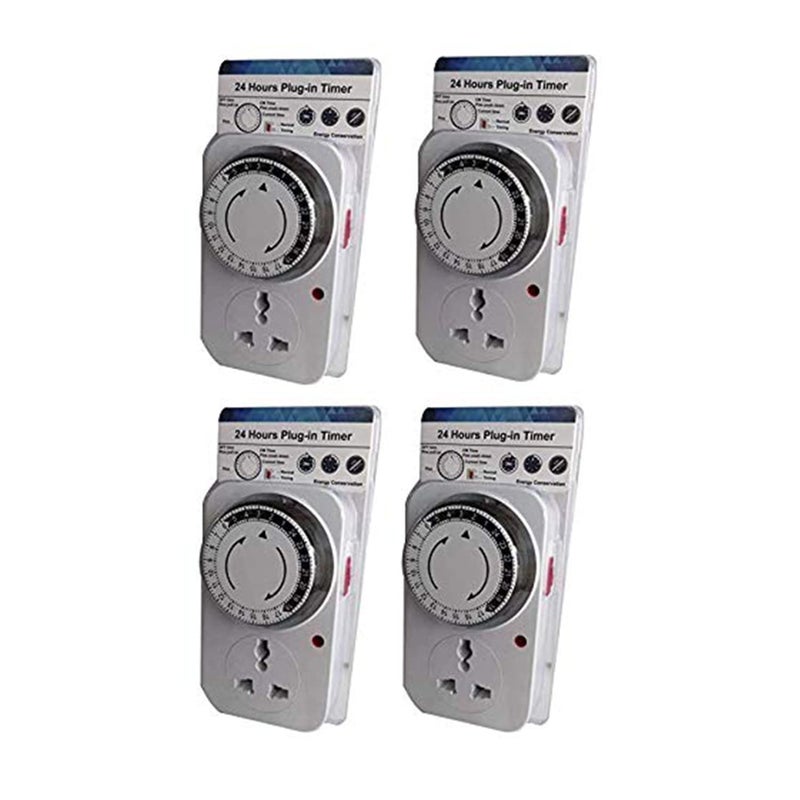 Quick Sense 24-Hour Plug-in Mechanical Timer Switch | Automatic On/Off Switch Timer for Lights, Water Motor, Small Appliances | Energy-Saving Auto Switch with Customizable 30-Minute Intervals ? White - Image 1
