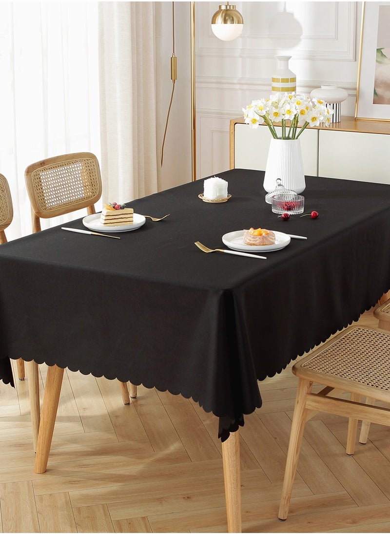 MileMelo Rectangle Table Cloth – Washable Water Resistance Microfiber Tablecloth Decorative Table Cover for Banquet Party Kitchen Dining Room Black  - Image 5