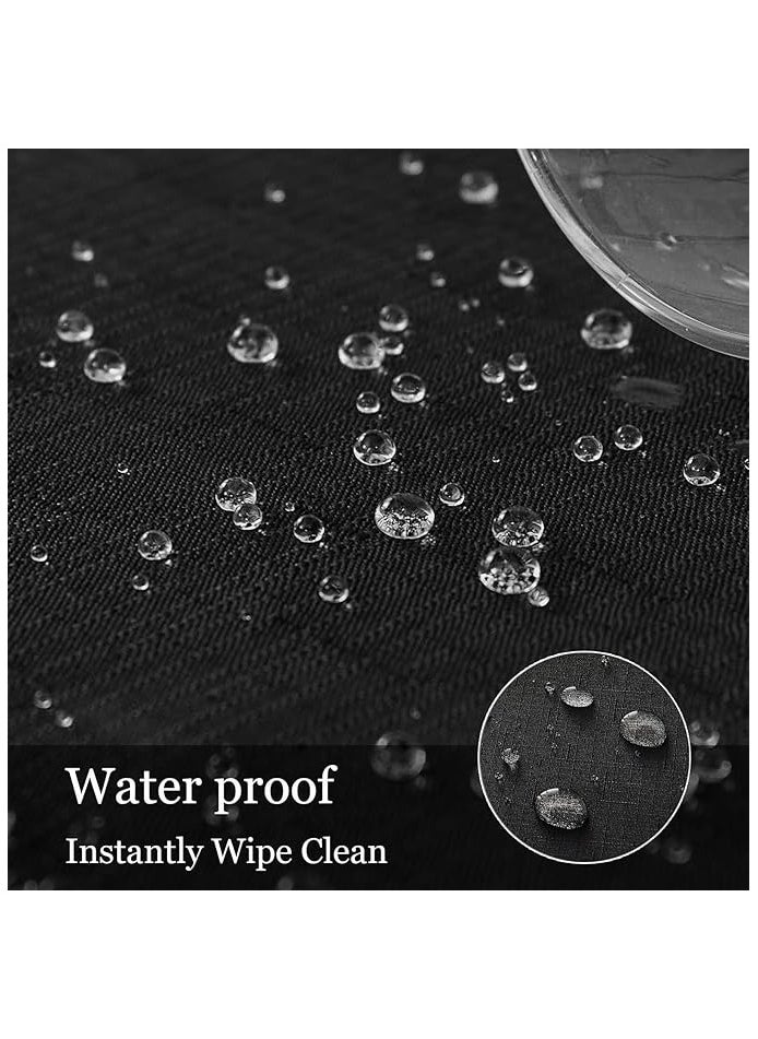 MileMelo Rectangle Table Cloth – Washable Water Resistance Microfiber Tablecloth Decorative Table Cover for Banquet Party Kitchen Dining Room Black  - Image 4
