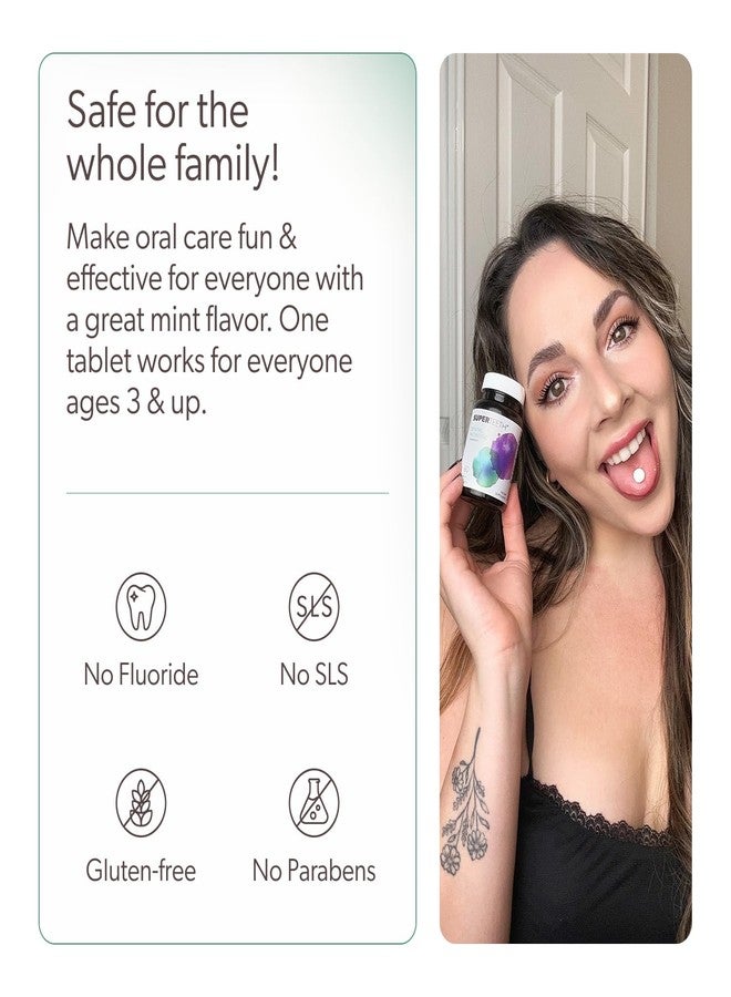 SUPER TEETH SuperTeeth Oral Probiotics for Mouth Bad Breath & Cavities, Oral Defense Dental Probiotic to Support Healthy Teeth & Gums, Lactobacillus Reuteri Chewable for Kids & Adults, 60 Mint Tablets - Image 4