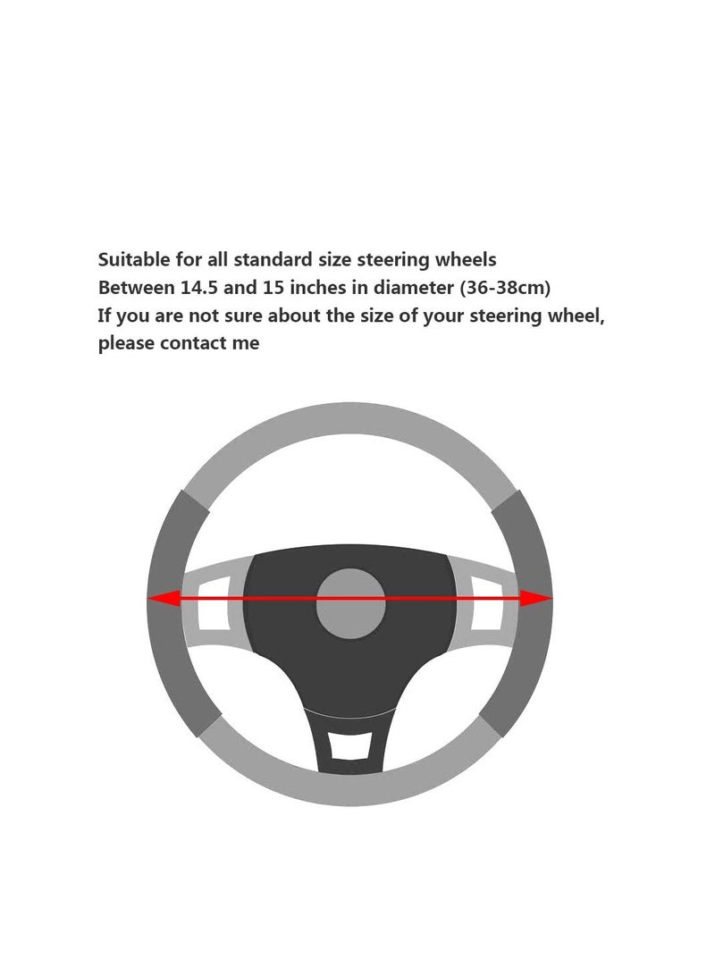 SYOSI Car Steering Wheel Cover, Diamond Soft Leather Anti-Slip Steering Wheel Cover, Steering Wheel Protector with Bling Crystal Rhinestones Soft Interior Accessories, for Women Girls, Universal 15 Inch - Image 5