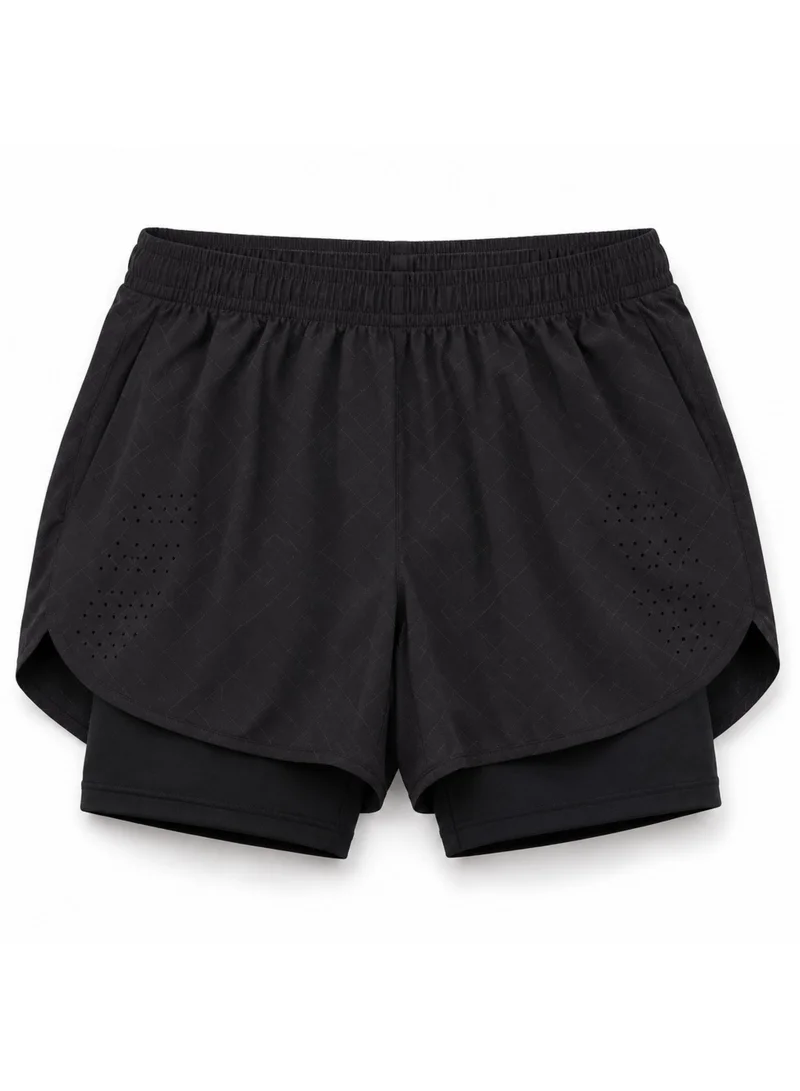 Thugfit Men's 2-in-1 Athletic Shorts with Compression Liner and Zipper Pocket