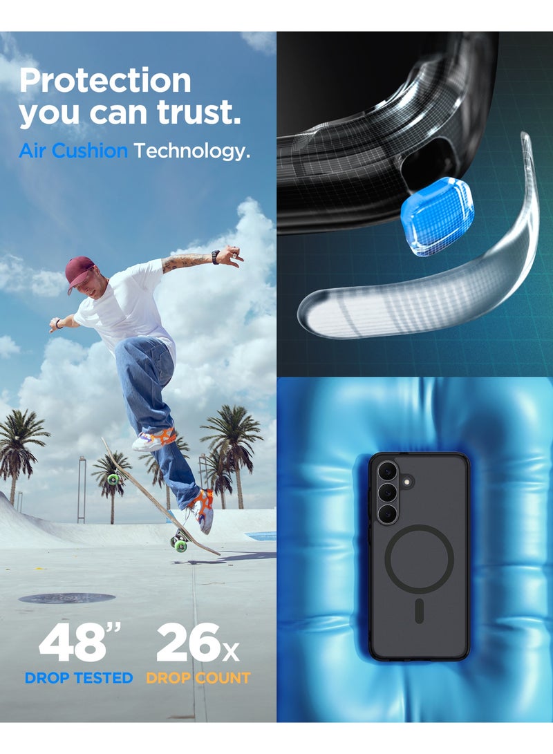 Spigen Ultra Hybrid MagFit for Samsung Galaxy S25 FE Case Cover with MagSafe - Frost Black - Image 4