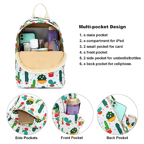 Yusudan Cactus Mini Backpack for Women Girls Small Backpack Purse for Teens Kids School Travel - Image 3