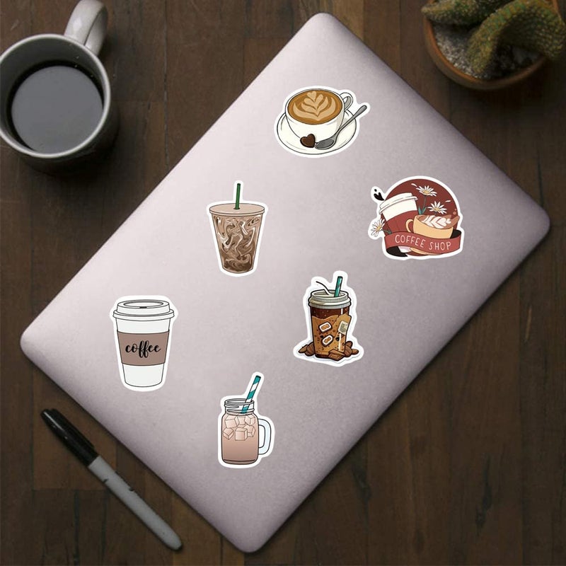 YEESACG 500Pcs Cute Coffee Stickers  Cartoon Drink 1 Inch Labels With 8 Patterns Decal Rolls Self Adhesive Seals For Scrapbooking Cards Envelopes  Gifts For Kids Teens Adults For Birthday Party Supply Reward - Image 4