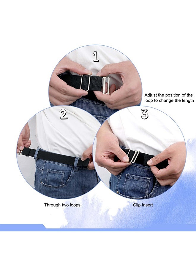2 Pcs Newly Upgraded No Buckle Elastic Side Belts, 3.0cm Wide Stretch Invisible Waist Belts for Pants, Universal for Men & Women Daily Wear - Image 5