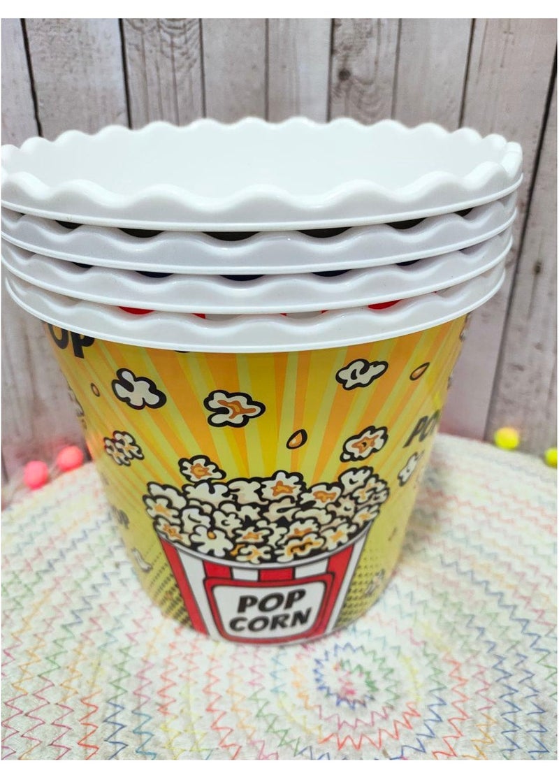 Dunya Plastik - Dunia Popcorn Bucket - 2200 ML Capacity - Yellow Design - BPA-Free | Lead-Free - Image 1