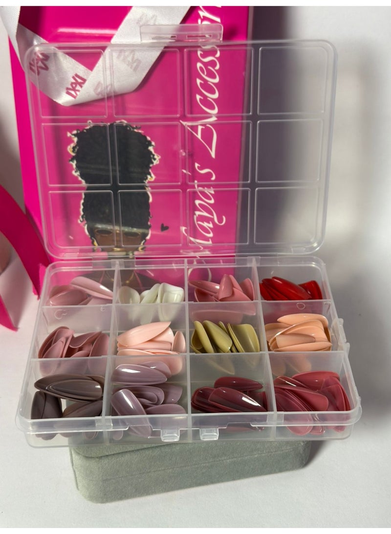 144 pcs Round Short Colorful False nails 12 Solid Colors Fake Nail Full Cover with box - Image 2