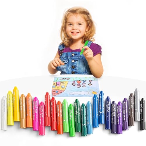 MayMoi Tempera Paint Sticks, Washable Paint Sticks for Kids, Quick Drying & No Mess, Non-Toxic, Best Art Birthday Gifts for Kids (24 Colors) - Image 1