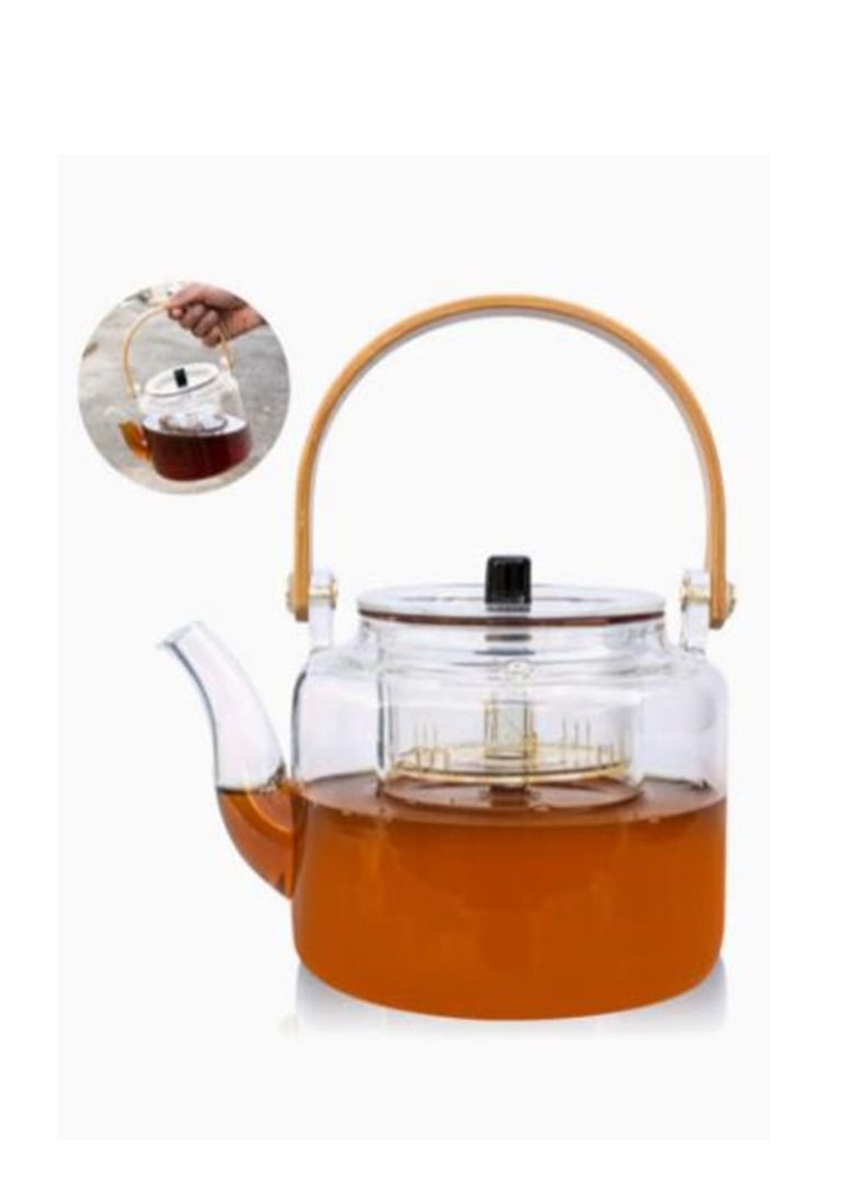 Heat Resistant Glass Teapot Clear Tea Pot with Infuser for Flower Chinese Puer Tea Portable Tea Kettle herbal glass jug 1000ml  - Image 2