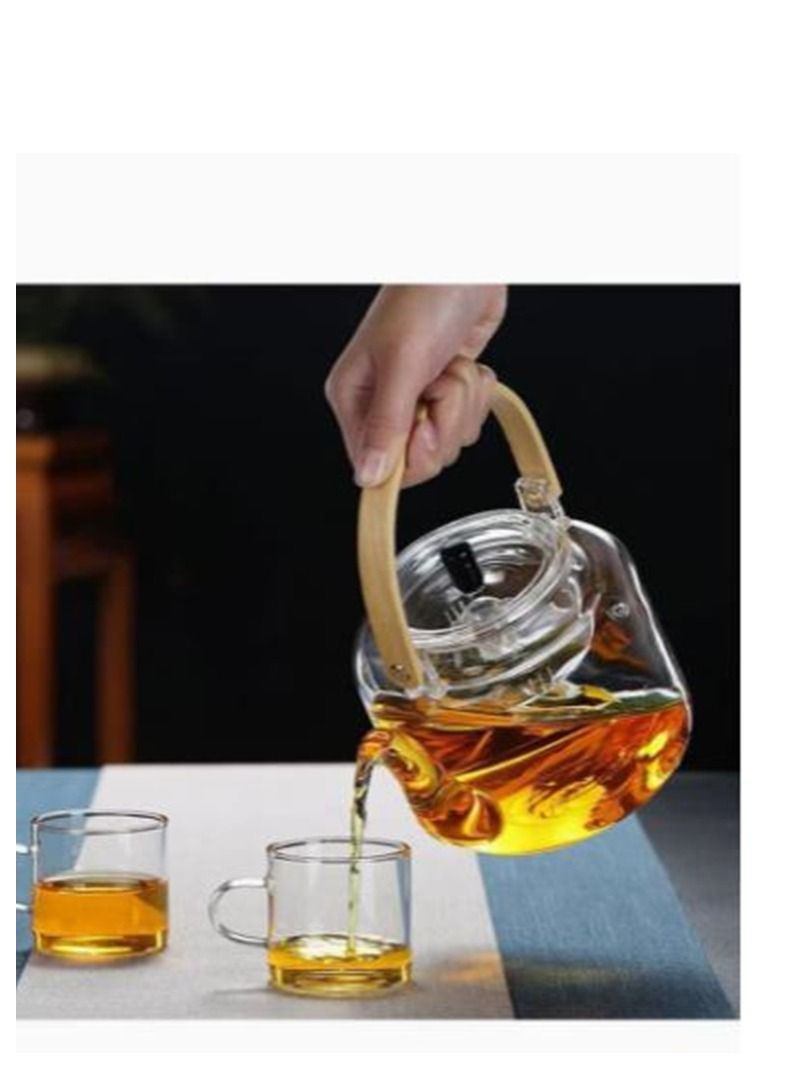 Heat Resistant Glass Teapot Clear Tea Pot with Infuser for Flower Chinese Puer Tea Portable Tea Kettle herbal glass jug 1000ml  - Image 1