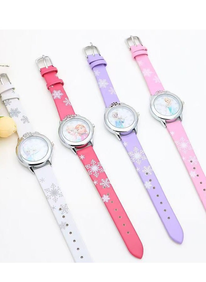 Chirstmas Gift Frozen Elsa and Anna Watch for Children Girls-Blue - Image 5