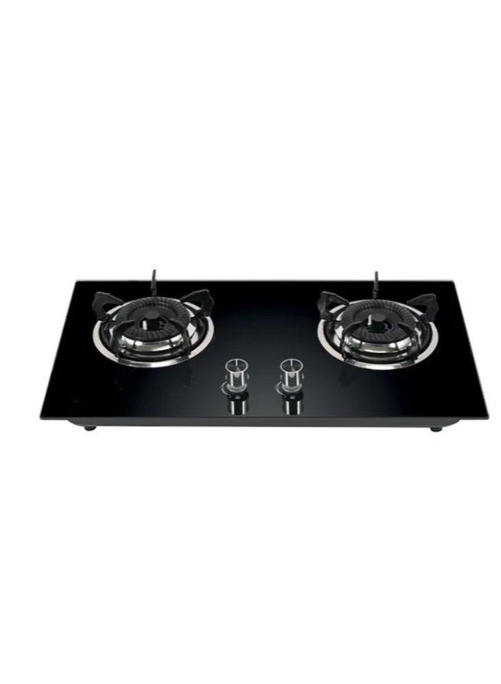 2-burner stove with heat-resistant glass and steel stand  - Image 1