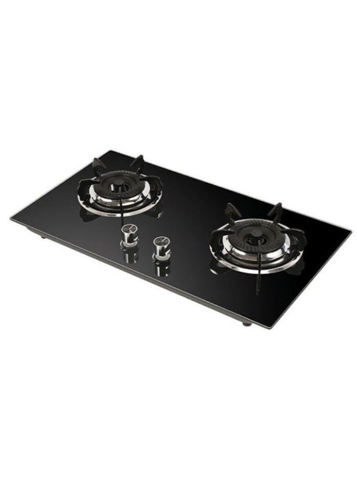 2-burner stove with heat-resistant glass and steel stand  - Image 2