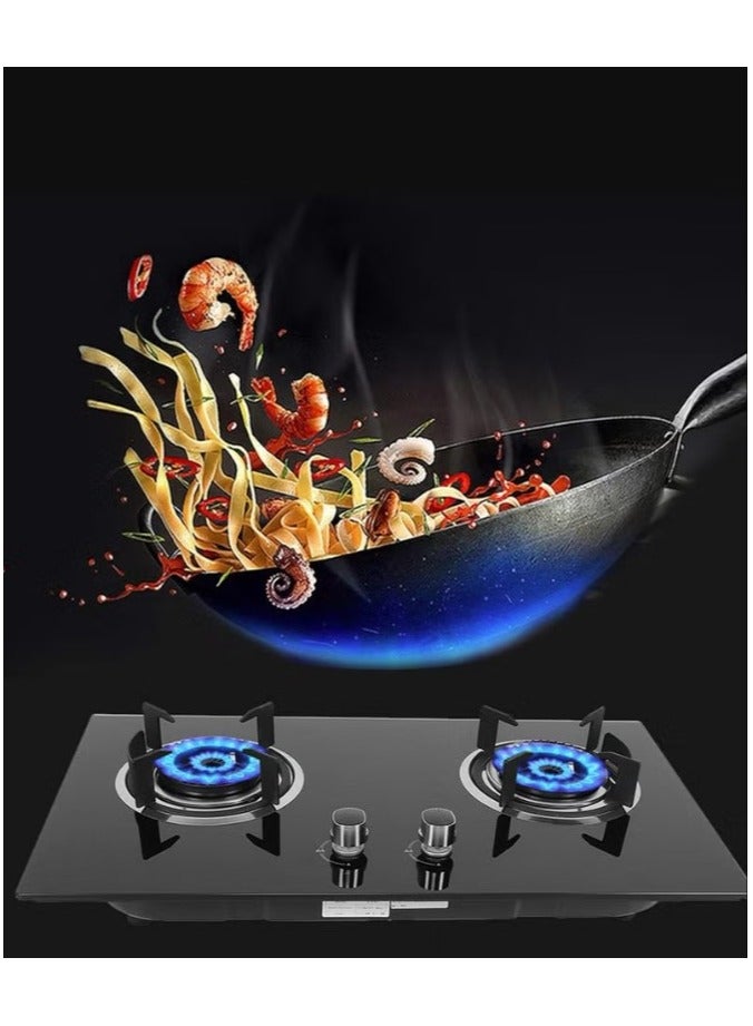 2-burner stove with heat-resistant glass and steel stand  - Image 3