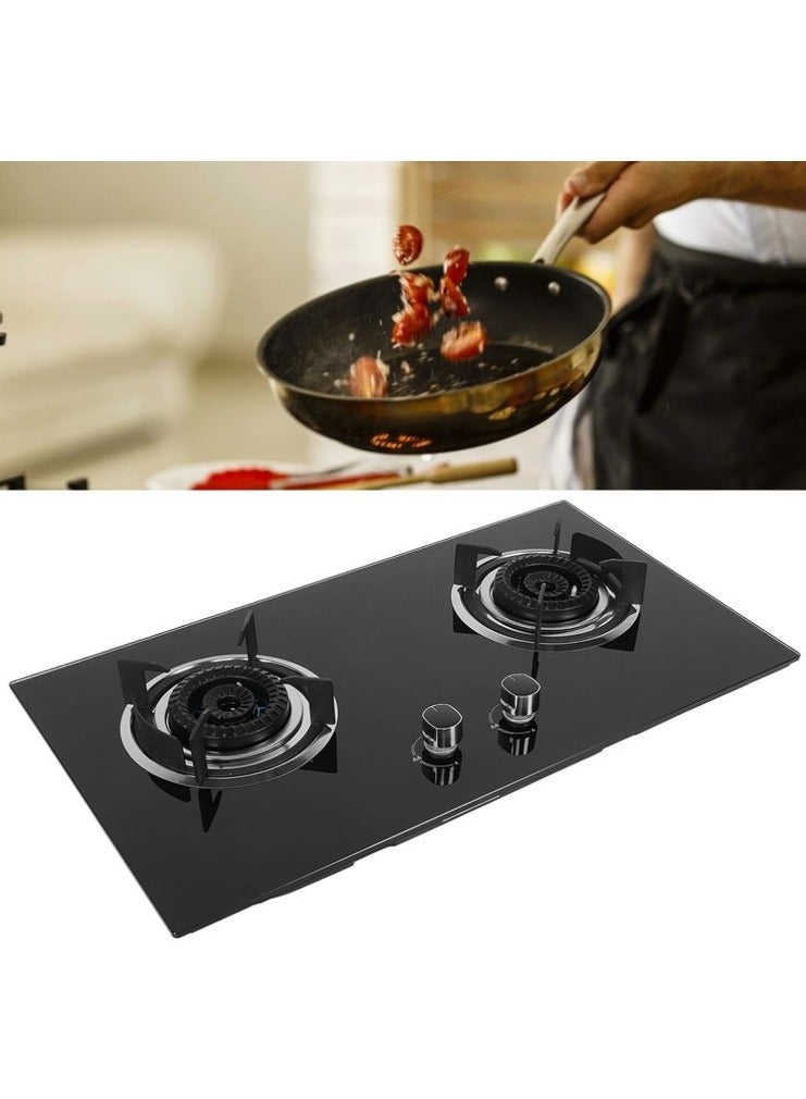 2-burner stove with heat-resistant glass and steel stand  - Image 4